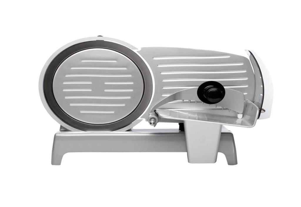 Industrial machine for cutting meats or sausages